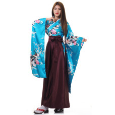 Woman Samurai Costume Turquoise-Claret Red